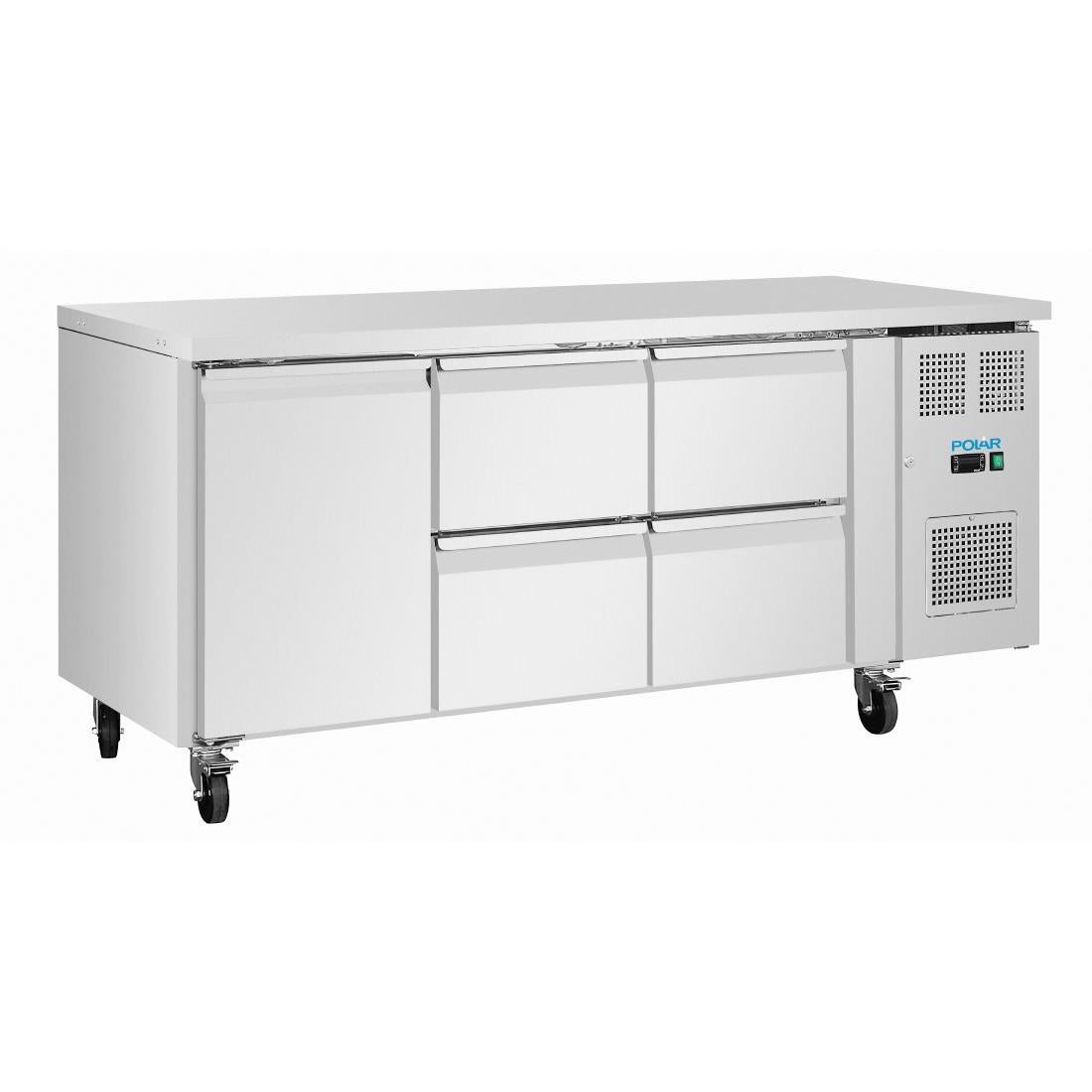 Polar U-Series Counter Fridge Four Drawers and One Door • PAS-UA103-A