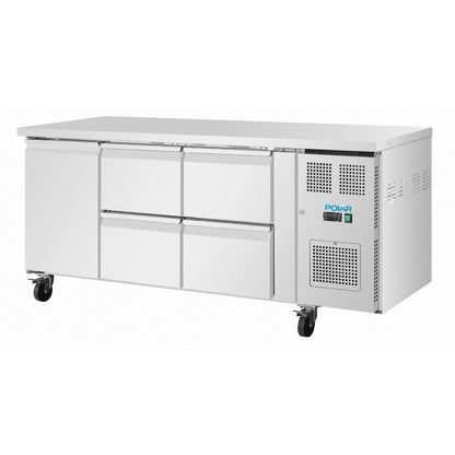 Polar U-Series Counter Fridge Four Drawers and One Door • PAS-UA103-A
