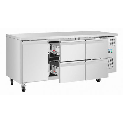 Polar U-Series Counter Fridge Four Drawers and One Door • PAS-UA103-A