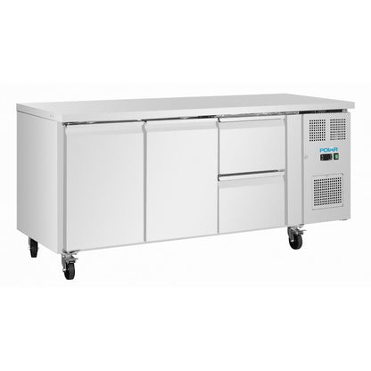 Polar U-Series Two Door & Two Drawer Counter Fridge 242Ltr • PAS-UA109-A