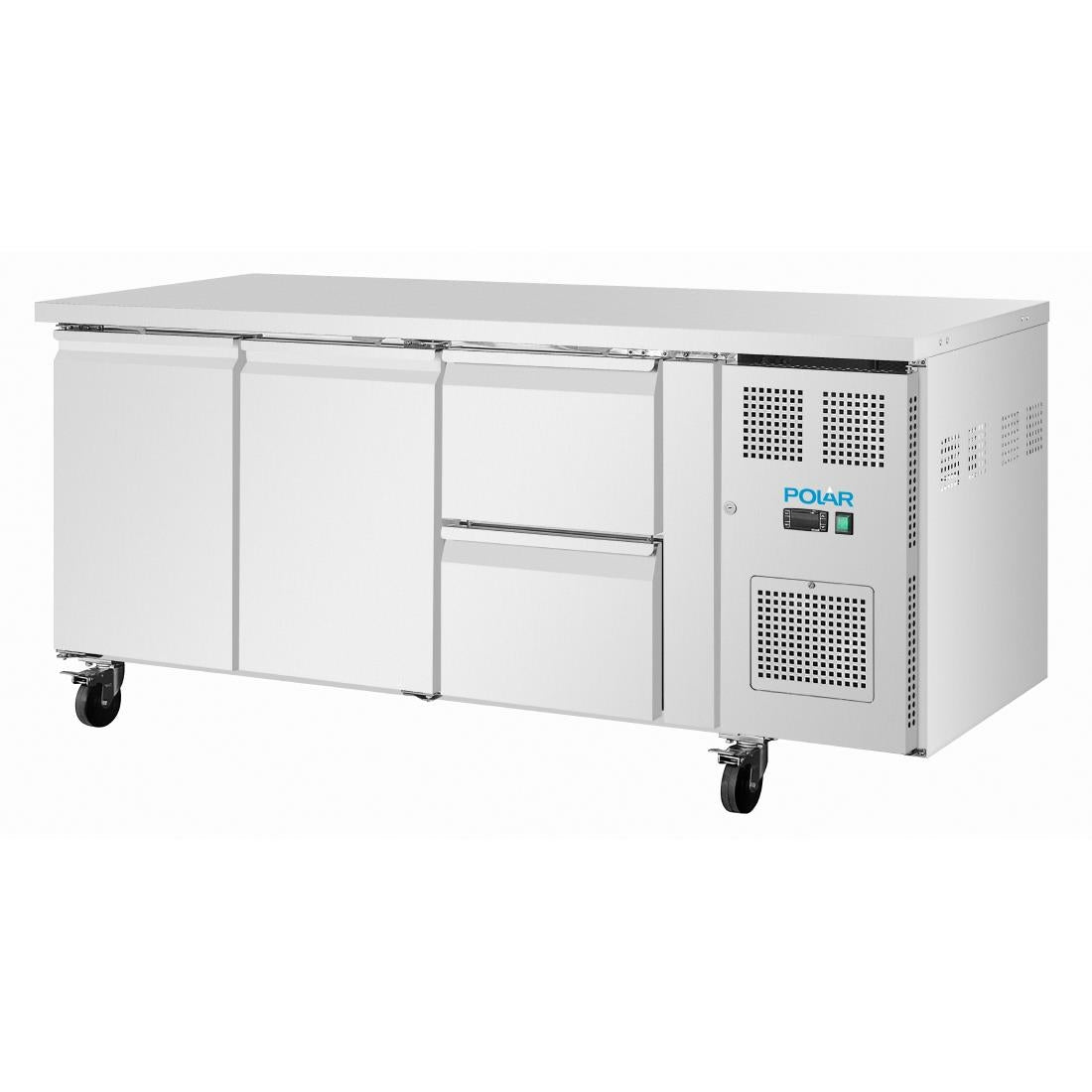 Polar U-Series Two Door & Two Drawer Counter Fridge 242Ltr • PAS-UA109-A