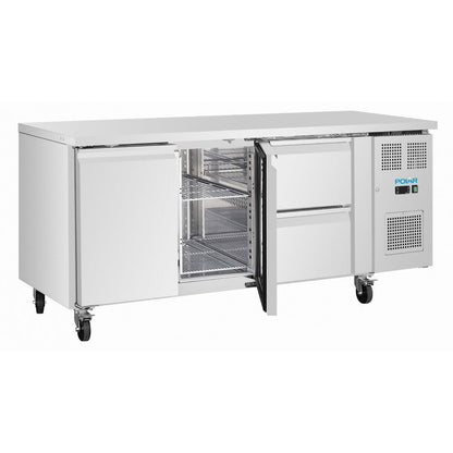 Polar U-Series Two Door & Two Drawer Counter Fridge 242Ltr • PAS-UA109-A