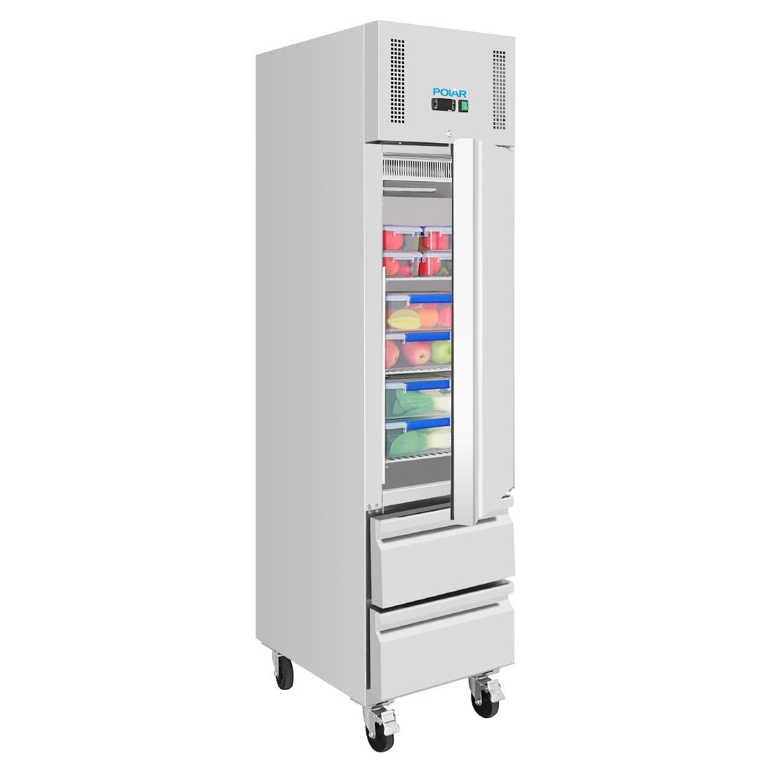 Polar U-Series Single Door and Two Drawer Slimline GN Cabinet Fridge • PAS-UA112-A