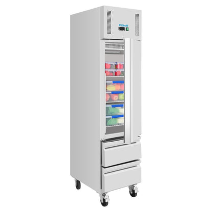 Polar U-Series Single Door and Two Drawer Slimline GN Cabinet Fridge • PAS-UA112-A