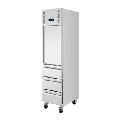 Polar U-Series Single Door and Three Drawer Slimline GN Cabinet Fridge • PAS-UA113-A