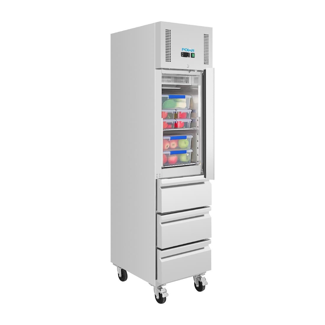 Polar U-Series Single Door and Three Drawer Slimline GN Cabinet Fridge • PAS-UA113-A