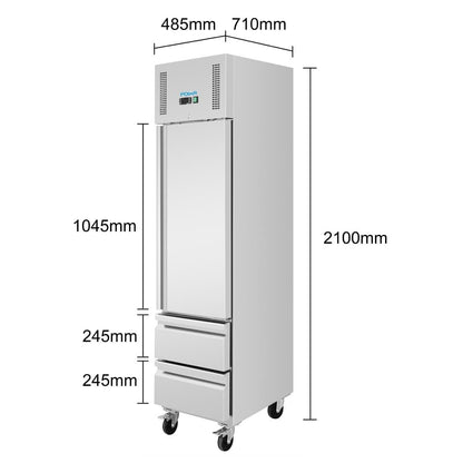 Polar G-Series Single Door and 2 Drawer Slimline GN Cabinet Freezer • PAS-UA116-A