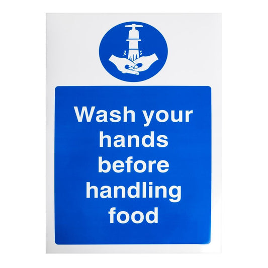 Vogue Wash Hands Before Handling Food Sign • PAS-W110