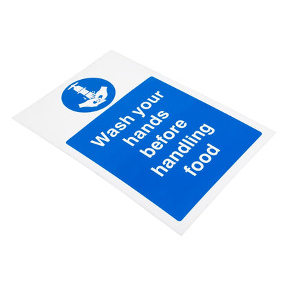Vogue Wash Hands Before Handling Food Sign • PAS-W110