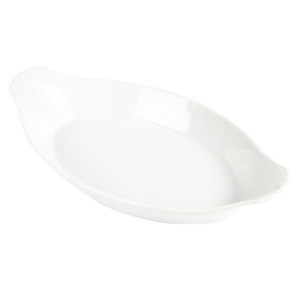 Olympia Whiteware Oval Eared Dish - 600ml 20.2fl oz (6 Pack) (Size: 53(H) x 289(W) x 166(D)mm. Pack Quantity: 6) • PAS-W411