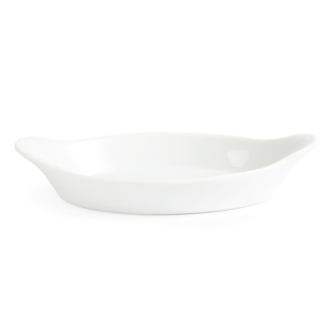Olympia Whiteware Oval Eared Dish - 600ml 20.2fl oz (6 Pack) (Size: 53(H) x 289(W) x 166(D)mm. Pack Quantity: 6) • PAS-W411