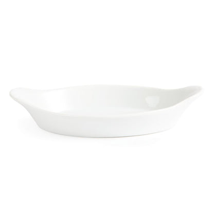Olympia Whiteware Oval Eared Dish - 600ml 20.2fl oz (6 Pack) (Size: 53(H) x 289(W) x 166(D)mm. Pack Quantity: 6) • PAS-W411