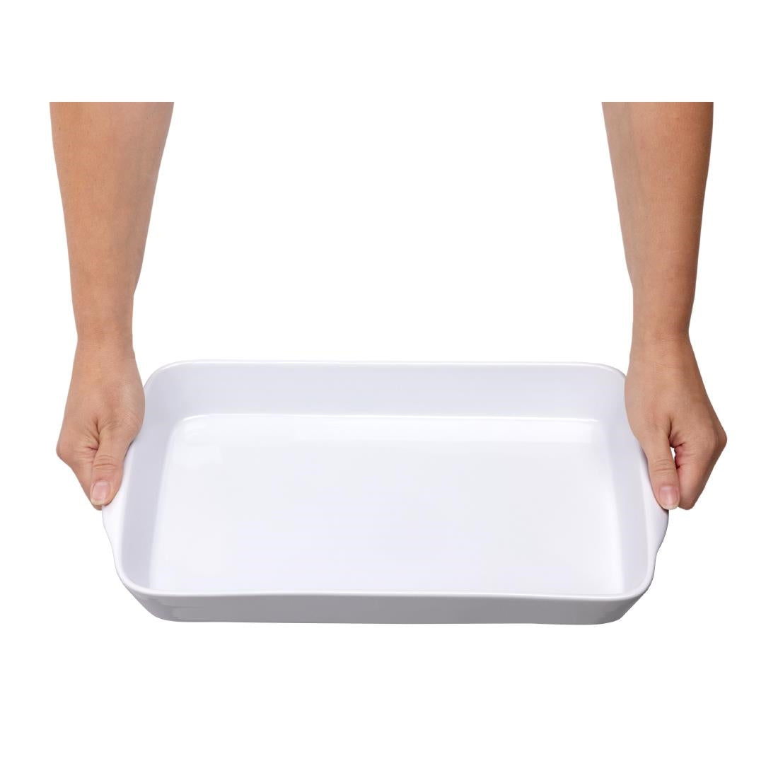 Olympia Whiteware Oblong Roasting Dishes 395 x 219mm (6 Pack) • PAS-W417
