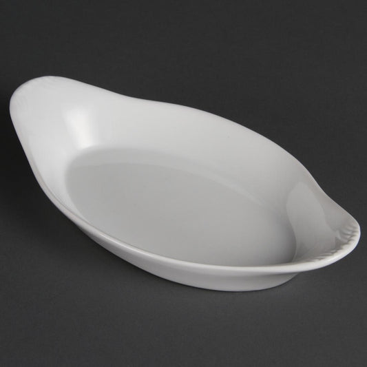 Olympia Whiteware Oval Eared Dishes 229 x 127mm (6 Pack) (Pack of 6) • PAS-W427