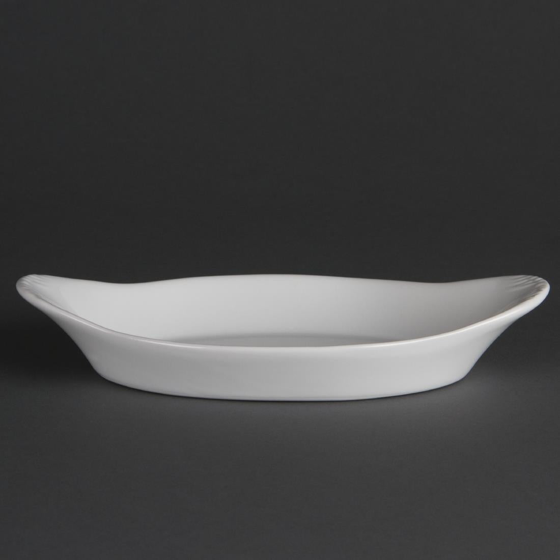 Olympia Whiteware Oval Eared Dishes 229 x 127mm (6 Pack) (Pack of 6) • PAS-W427
