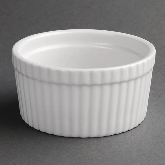 Olympia Whiteware Souffle Dish - 100mm (6 Pack) (105(Ø)mm. Pack quantity: 6) • PAS-W431
