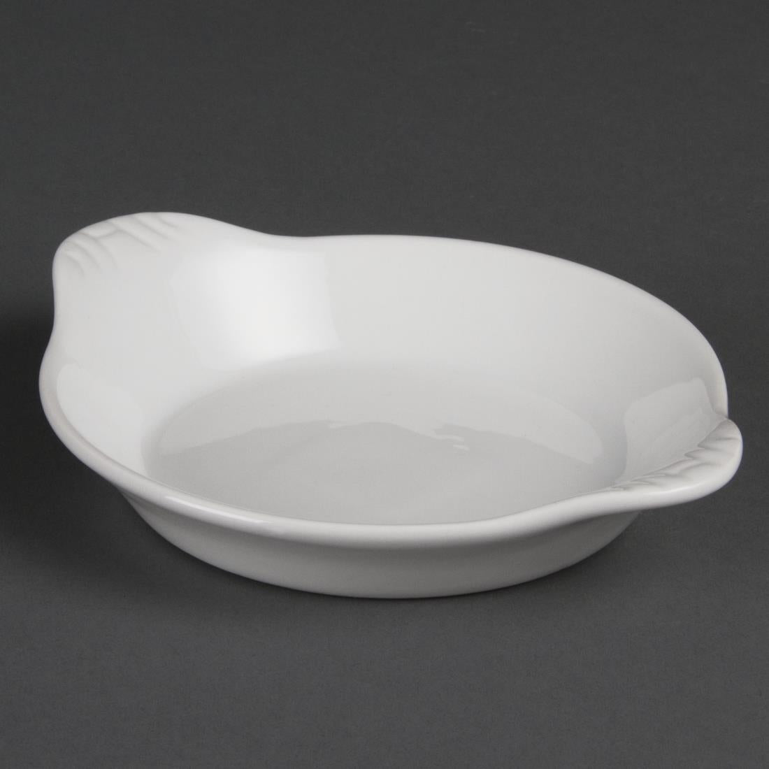 Olympia Whiteware Round Eared Dish - 26x170x140mm (6 Pack) (Size: 32(H) x 170(W) x 140(D)mm. Pack Quantity: 6) • PAS-W439