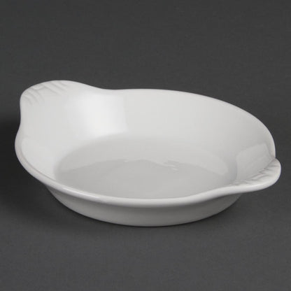 Olympia Whiteware Round Eared Dish - 26x170x140mm (6 Pack) (Size: 32(H) x 170(W) x 140(D)mm. Pack Quantity: 6) • PAS-W439