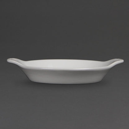 Olympia Whiteware Round Eared Dish - 26x170x140mm (6 Pack) (Size: 32(H) x 170(W) x 140(D)mm. Pack Quantity: 6) • PAS-W439