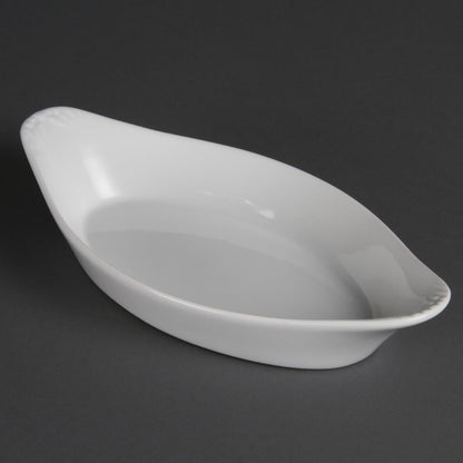 Olympia Whiteware Oval Eared Dish - 400ml 13.5fl oz (6 Pack) • PAS-W440