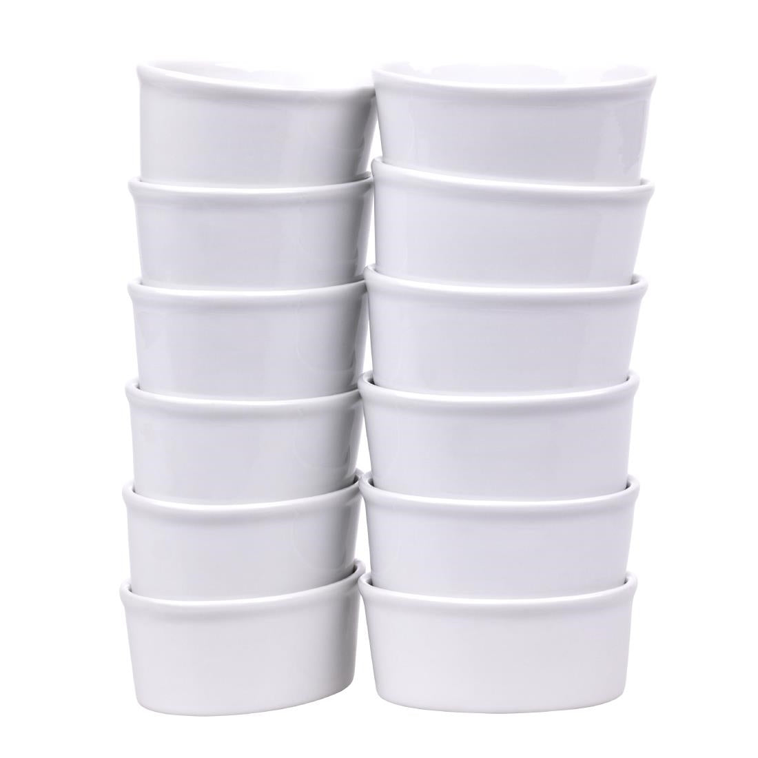 Olympia Whiteware Oval Ramekin - 100mm (12 Pack) • PAS-W445