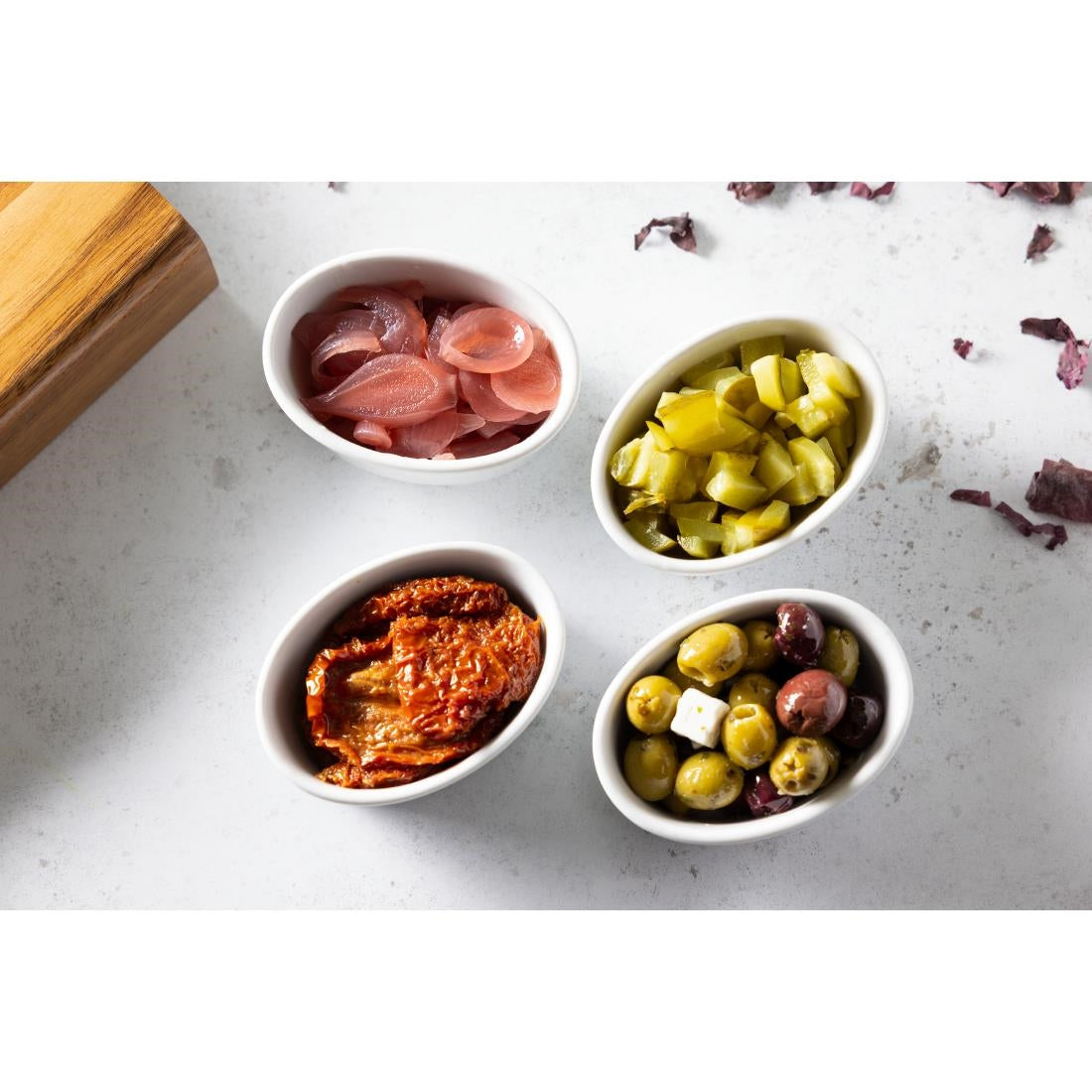 Olympia Whiteware Oval Ramekin - 100mm (12 Pack) • PAS-W445