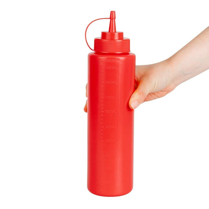 Vogue Red Squeeze Sauce Bottle 994ml • PAS-W833