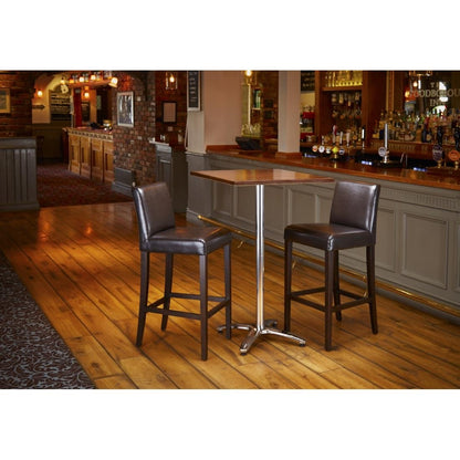 Bolero Dark Brown Faux Leather Wooden Bar Stool • PAS-GG652