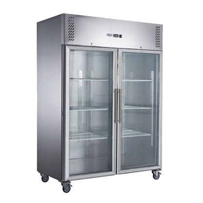 FED-X S/S Two Full Glass Door Upright Fridge - XURC1200G2V GRS-XURC1200G2V