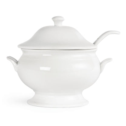Olympia Whiteware Soup Tureen & Ladle White - 227x250mm • PAS-Y094