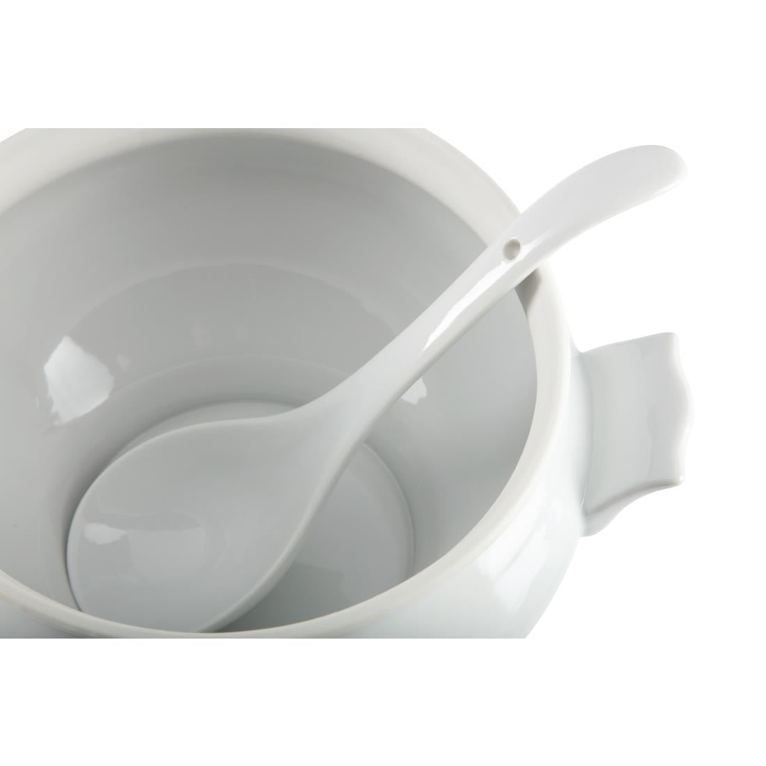 Olympia Whiteware Soup Tureen & Ladle White - 227x250mm • PAS-Y094