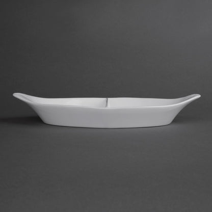 Olympia Divided Oval Eared Dishes 290 x 160mm (6 Pack) • PAS-Y100