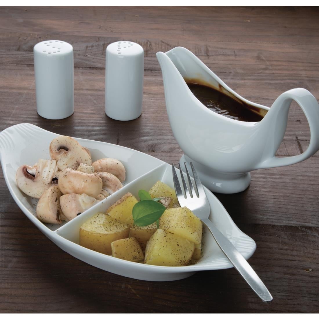 Olympia Divided Oval Eared Dishes 290 x 160mm (6 Pack) • PAS-Y100