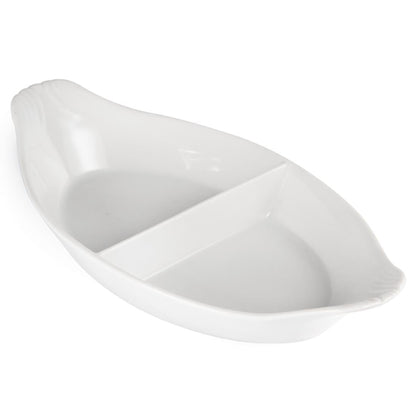 Olympia Divided Oval Eared Dishes 290 x 160mm (6 Pack) • PAS-Y100
