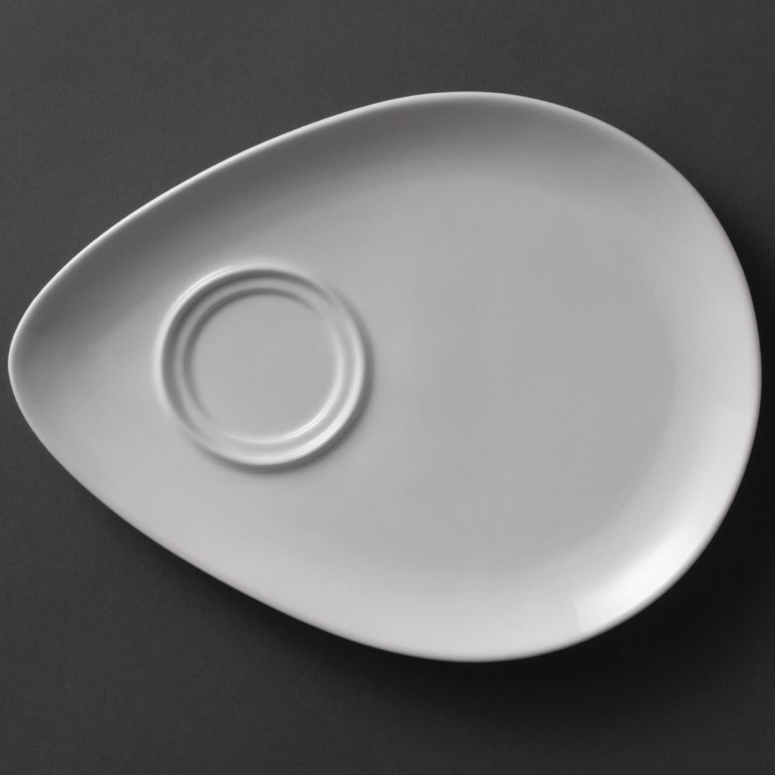 Olympia Whiteware Snack Plate White - 185x240mm (12 Pack) • PAS-Y102