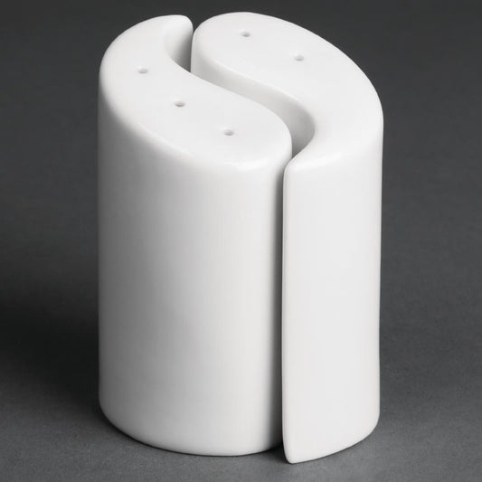 Olympia Whiteware Ying Yang Salt & Pepper - 95mm (Box 12 Sets) • PAS-Y107