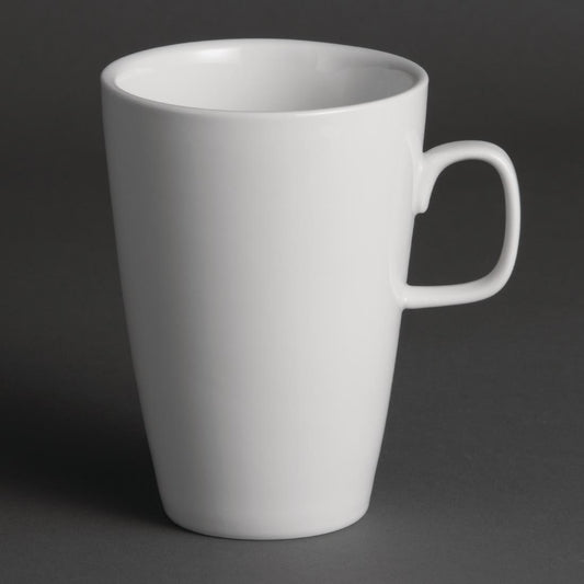 Olympia Whiteware Large Latte Mug White - 400ml 13.5fl oz (12 Pack) (Colour: White | Capacity: 400ml / 13.5oz | Pack quantity: 12) • PAS-Y109