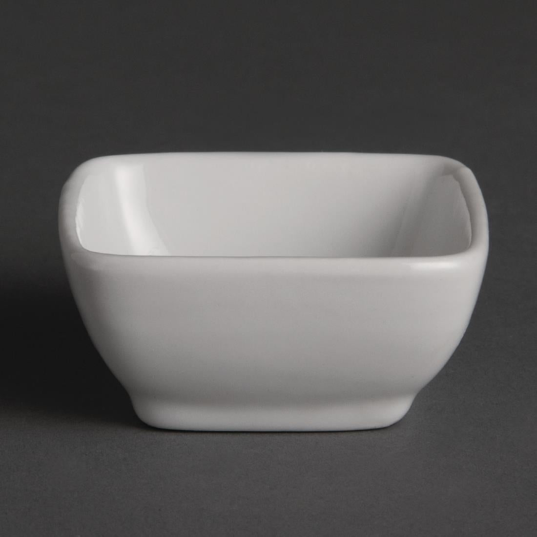 Olympia Whiteware Miniature Rounded Square White - 60x60mm (12 Pack) (60 x 60mm / 2x2" | Pack quantity: 12) • PAS-Y137