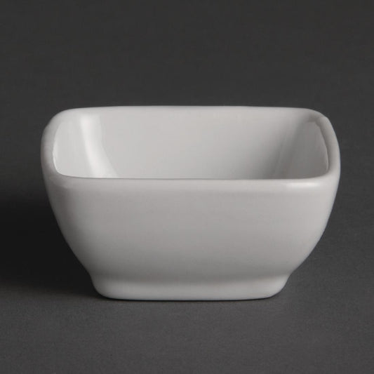 Olympia Whiteware Miniature Rounded Square White - 60x60mm (12 Pack) (60 x 60mm / 2x2" | Pack quantity: 12) • PAS-Y137