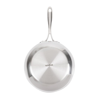 Vogue Stainless Steel & Aluminium Tri-Wall Flared Sauté Pan 200mm • PAS-Y240