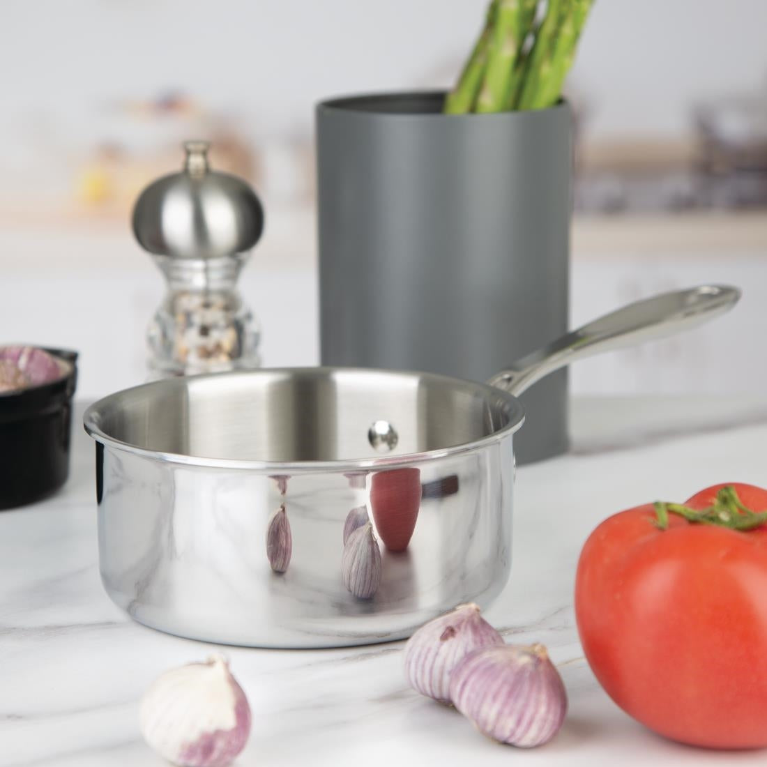 Vogue Stainless Steel & Aluminium Tri-Wall Saucepan 140mm • PAS-Y244