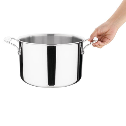 Vogue Stainless Steel & Aluminium Tri-Wall Stew Pan 240mm • PAS-Y255