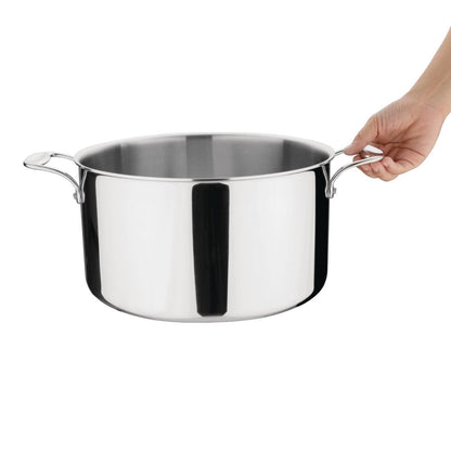 Vogue Stainless Steel & Aluminium Tri-Wall Stew Pan 280mm • PAS-Y256