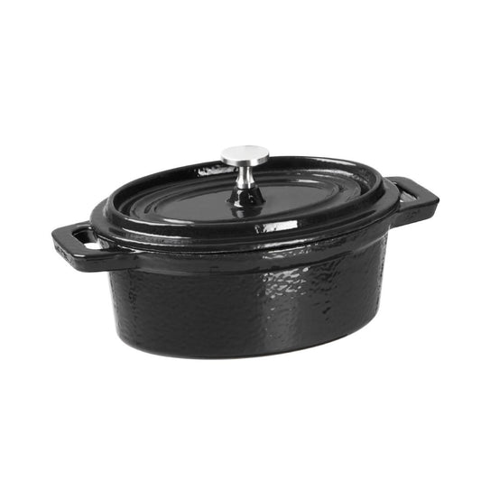 Vogue Black Cast Iron Oval Mini Pot 315ml • PAS-Y264