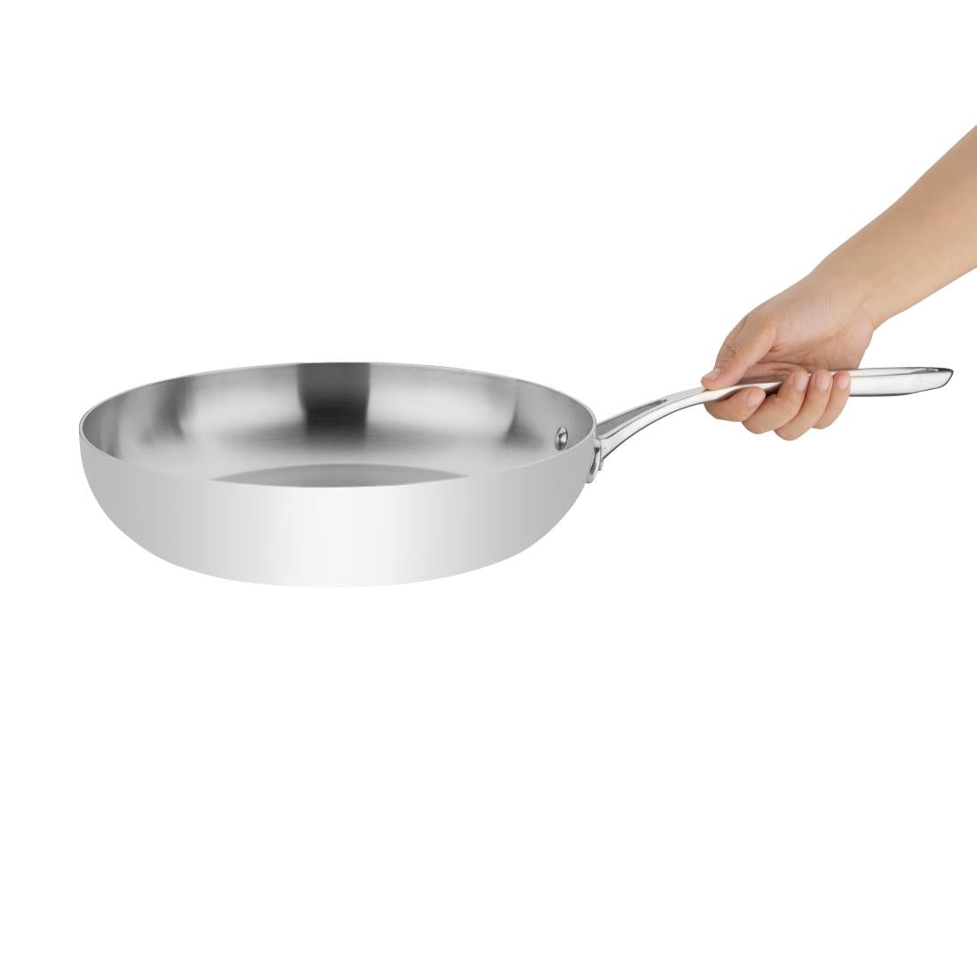 Vogue Stainless Steel & Aluminium Tri-Wall Frying Pan 280mm • PAS-Y321