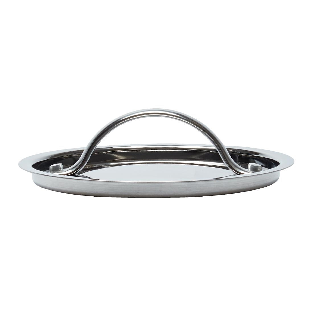Vogue Stainless Steel & Aluminium Tri-Wall Saucepan Lid 140mm (Size:140mm. Material: Stainless steel & aluminium. Compatible with: CX029.) • PAS-Y422