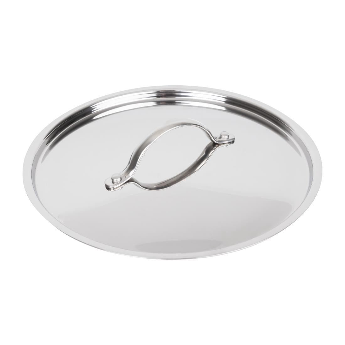 Vogue Stainless Steel & Aluminium Tri-Wall Stew Pan Lid 240mm • PAS-Y425