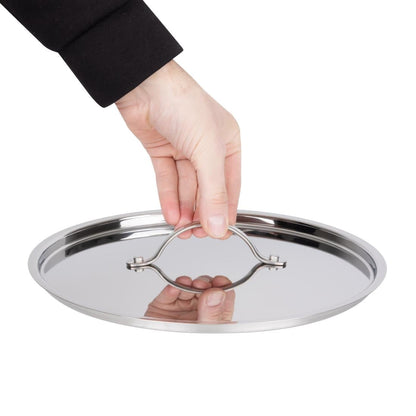 Vogue Stainless Steel & Aluminium Tri-Wall Stew Pan Lid 280mm • PAS-Y426