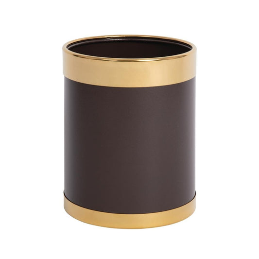 Bolero Waste Paper Bin Brown with Gold Rim 10.2Ltr • PAS-Y804