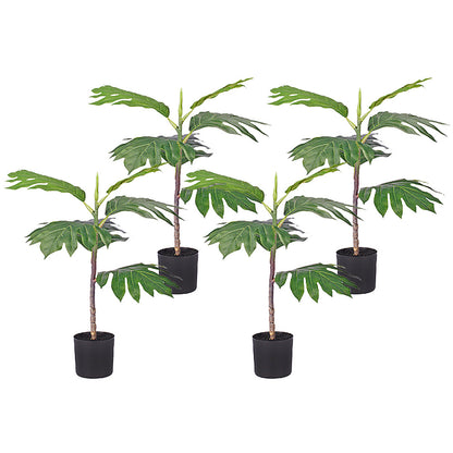 SOGA 4X 60cm Artificial Natural Green Split-Leaf Philodendron Tree Fake Tropical Indoor Plant Home Office Decor LUZ-APlantMBS606X4